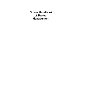 خرید و دانلود نسخه کامل کتاب Gower Handbook of Project Management, 3rd Edition