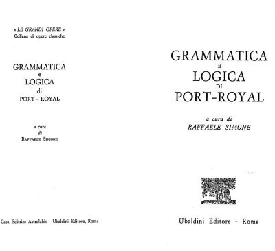 خرید و دانلود نسخه کامل کتاب Grammatica e logica di Port-Royal