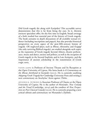 خرید و دانلود نسخه کامل کتاب Greek Tragedy After the Fifth Century: A Survey from Ca. 400 BC to Ca. Ad 400