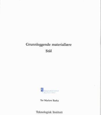 خرید و دانلود نسخه کامل کتاب Grunnleggende materiallære : stål