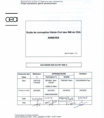 خرید و دانلود نسخه کامل کتاب Guide de Conception du Gnie Civil des INB du CEA Annexes