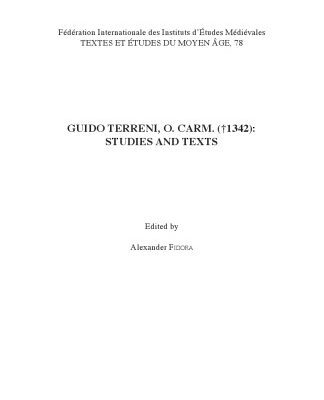 خرید و دانلود نسخه کامل کتاب Guido Terreni, O. Carm. ( †1342): Studies and Texts