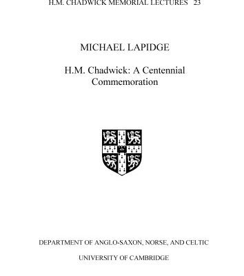 خرید و دانلود نسخه کامل کتاب H. M. Chadwick: A Centennial Commemoration