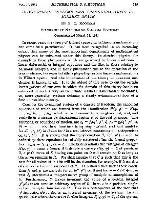 خرید و دانلود نسخه کامل کتاب Hamiltonian Systems and Transformation in Hilbert Space