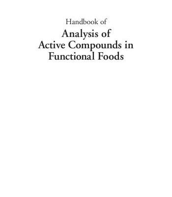 خرید و دانلود نسخه کامل کتاب Handbook of Analysis of Active Compounds in Functional Foods