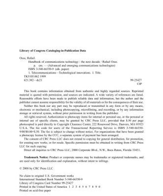 خرید و دانلود نسخه کامل کتاب Handbook of Emerging Communications Technologies. The Next Decadу