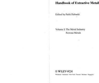 خرید و دانلود نسخه کامل کتاب handbook of extractive metallurgy