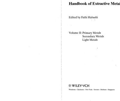 خرید و دانلود نسخه کامل کتاب handbook of extractive metallurgy