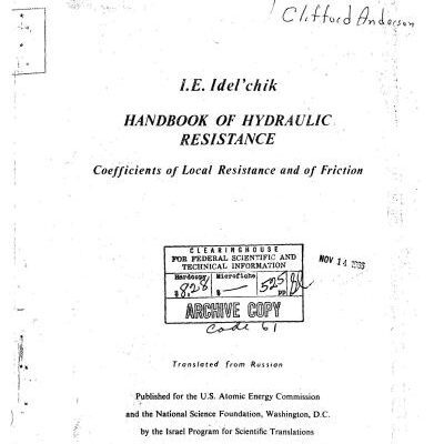 خرید و دانلود نسخه کامل کتاب Handbook of Hydraulic Resistance. Coefficients of Local Resistance and of Friction