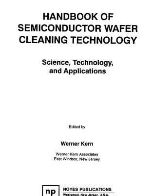 خرید و دانلود نسخه کامل کتاب Handbook of Semiconductor Wafer Cleaning Technology