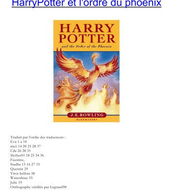 خرید و دانلود نسخه کامل کتاب Harry Potter, tome 5 : Harry Potter et l’Ordre du Phénix   French