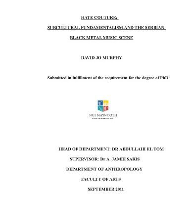 خرید و دانلود نسخه کامل کتاب Hate Couture: Subcultural Fundamentalism and the Serbian Black Metal Music Scene