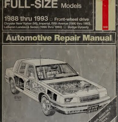 خرید و دانلود نسخه کامل کتاب Haynes Chrysler Full-Size Models 1988 thru 1993 Automotive Repair Manual