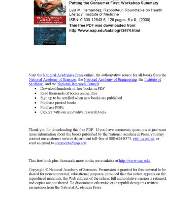 خرید و دانلود نسخه کامل کتاب Health Literacy, eHealth, and Communication: Putting the Consumer First: Workshop Summary