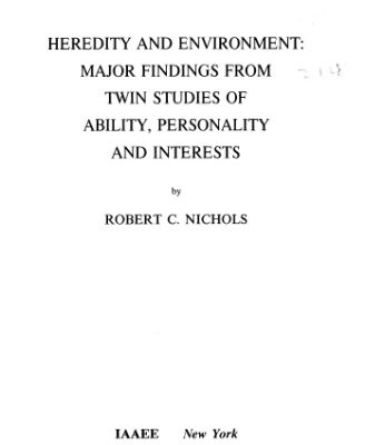 خرید و دانلود نسخه کامل کتاب Heredity and Environment: Major Findings from Twin Studies of Ability, Personality, and Interests