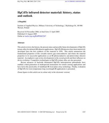 خرید و دانلود نسخه کامل کتاب HgCdTe infrared detector material: history, status and outlook