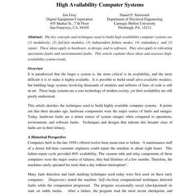 خرید و دانلود نسخه کامل کتاب High Availability Computer Systems