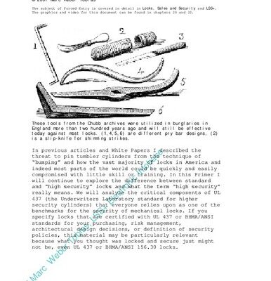 خرید و دانلود نسخه کامل کتاب High Security Lock Standards and Forced Entry: A Primer
