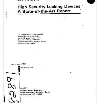 خرید و دانلود نسخه کامل کتاب High Security Looking Devices: A State-of-the-Art Report