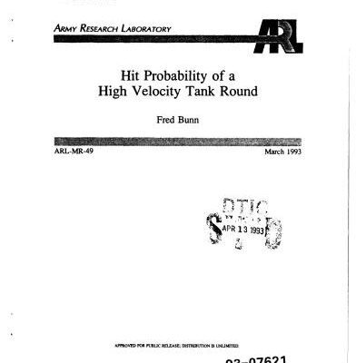 خرید و دانلود نسخه کامل کتاب Hit Probability of a High Velocity Tank Round
