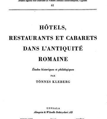 خرید و دانلود نسخه کامل کتاب Hôtels, restaurants et cabarets dans l’antiquité romaine: études historiques et philologiques