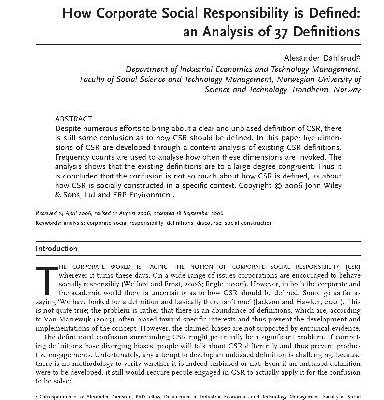 خرید و دانلود نسخه کامل کتاب How CSR is Defined-37 Definitions
