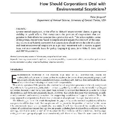 خرید و دانلود نسخه کامل کتاب How Should Corporations Deal with Env Scepticism