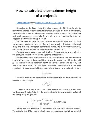 خرید و دانلود نسخه کامل کتاب How to calculate the maximum height of a projectile