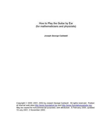 خرید و دانلود نسخه کامل کتاب How to Play the Guitar by Ear (for mathematicians and physicists)