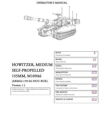 خرید و دانلود نسخه کامل کتاب Howitzer, medium self-propelled 155-mm M109A6, operator’s manual