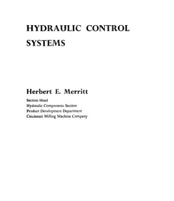 خرید و دانلود نسخه کامل کتاب Hydraulic control systems Herbert Merritt 1967-360 стр USA