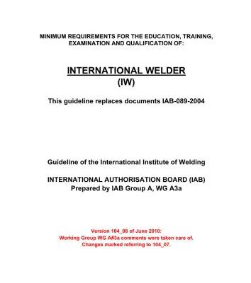 خرید و دانلود نسخه کامل کتاب IAB-089r4-10 International Welder (IW) Guideline (Eng)