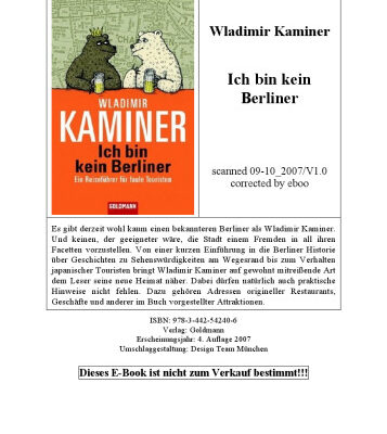 خرید و دانلود نسخه کامل کتاب Ich bin kein Berliner