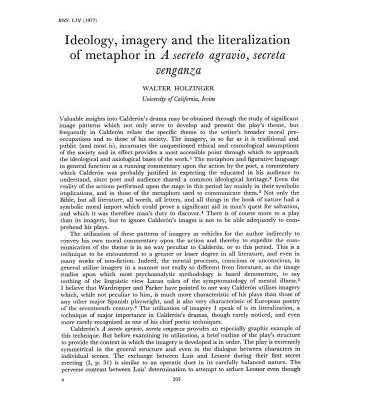 خرید و دانلود نسخه کامل کتاب Ideology, imagery and the literalization of metaphor in A secreto agravio, secreta venganza