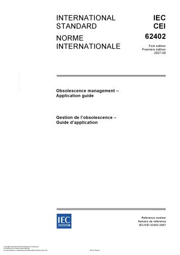 خرید و دانلود نسخه کامل کتاب IEC 62402 – Gestion de l’obsolescence – Guide d’application_68ff573768167.jpeg خرید و دانلود نسخه کامل کتاب IEC 62402 – Gestion de l’obsolescence – Guide d’application