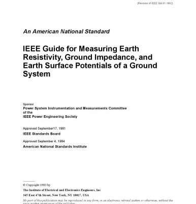 خرید و دانلود نسخه کامل کتاب IEEE Guide for Measuring Earth Resistivity, Ground Impedance, and Earth Surface Potentials of a Ground System