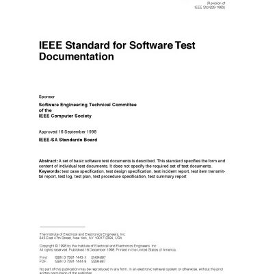 خرید و دانلود نسخه کامل کتاب IEEE Standard for Software Testing Documentation