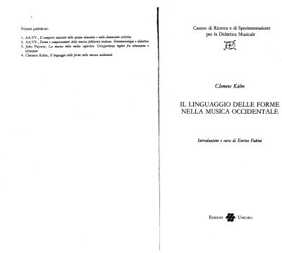 خرید و دانلود نسخه کامل کتاب Il linguaggio delle forme nella musica occidentale