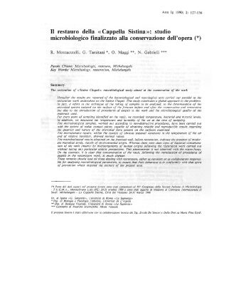 خرید و دانلود نسخه کامل کتاب Il restaura della Cappella Sistina , Studio Microbiologico finallizzato alla Conservazione dell’opera