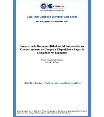 خرید و دانلود نسخه کامل کتاب Impacto de la Responsabilidad Social Empresarial en Comportamiento de Compra y Disposición a Pagar de Consumidores Bogotanos