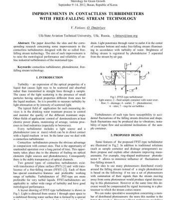 خرید و دانلود نسخه کامل کتاب Improvements in contactless turbidimeters with free-falling stream technology
