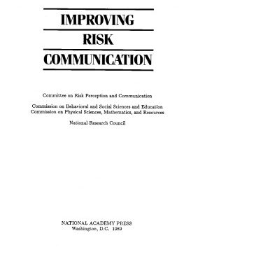 خرید و دانلود نسخه کامل کتاب Improving Risk Communication