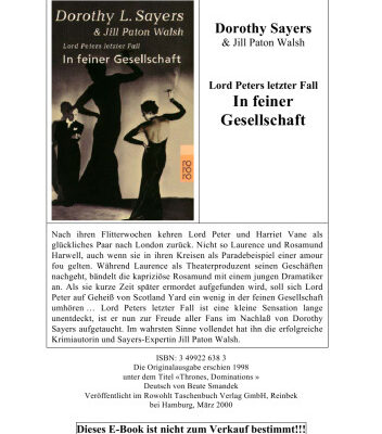 خرید و دانلود نسخه کامل کتاب In feiner Gesellschaft. Lord Peters letzter Fall