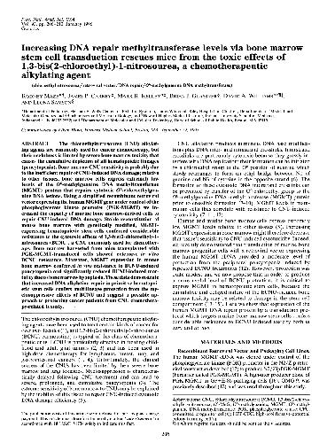 خرید و دانلود نسخه کامل کتاب Increasing DNA repair methyltransferase levels via bone marrow stem cell transduction rescues mice from the toxic effects of 1,3-bis(2-chloroethyl)-1-nitrosourea, a chemotherapeutic alkylating agent_68e6cfa28038f.jpeg خرید و دانلود نسخه کامل کتاب Increasing DNA repair methyltransferase levels via bone marrow stem cell transduction rescues mice from the toxic effects of 1,3-bis(2-chloroethyl)-1-nitrosourea, a chemotherapeutic alkylating agent