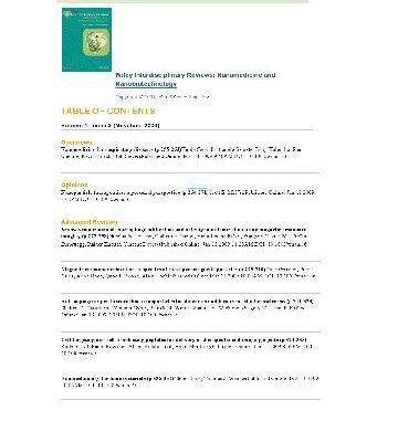 خرید و دانلود نسخه کامل کتاب Interdisciplinary Reviews – Nanomedicine and Nanobiotechnology