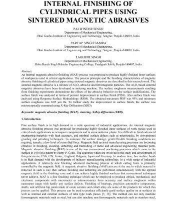 خرید و دانلود نسخه کامل کتاب Internal finishing of cylindrical pipes using sintered magnetic abrasives