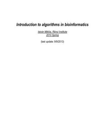 خرید و دانلود نسخه کامل کتاب Introduction to algorithms in bioinformatics