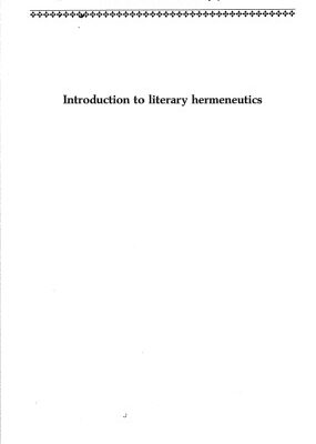 خرید و دانلود نسخه کامل کتاب Introduction to Literary Hermeneutics