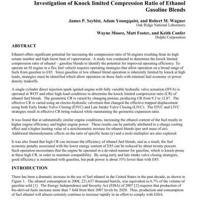 خرید و دانلود نسخه کامل کتاب Investigation of Knock limited Compression Ratio of Ethanol Gasoline Blends
