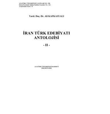 خرید و دانلود نسخه کامل کتاب İran Türk Edebiyatı Antolojisi, II